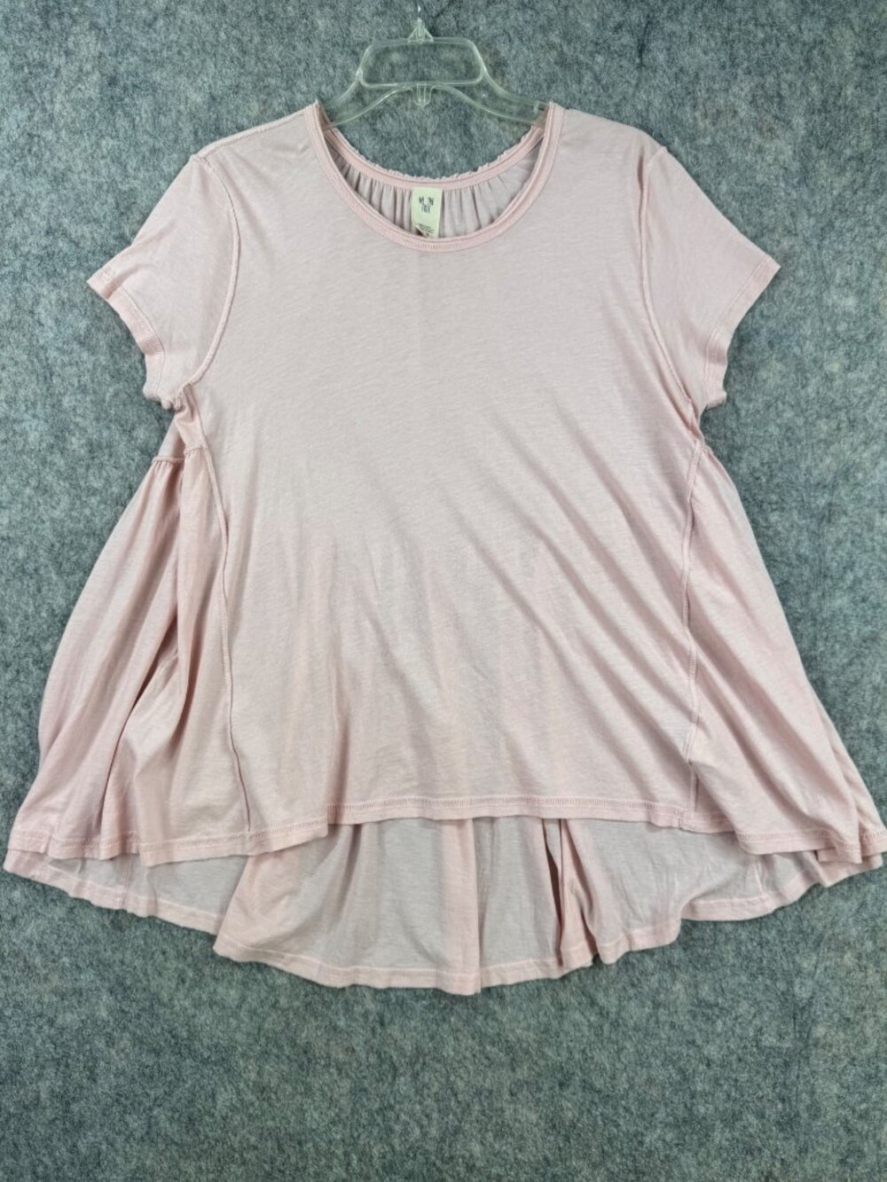 Free People Pink Top Flowy Pink High Low Sz M NWT Ruffle